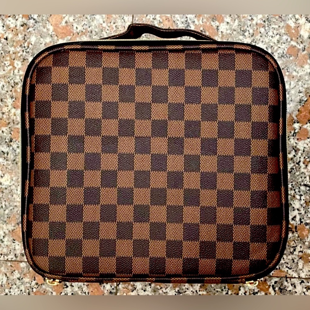 Checkered Makeup Bag
